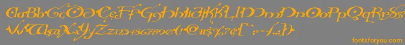 Hollyjinglesolidexpandital Font – Orange Fonts on Gray Background