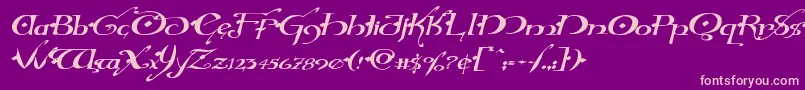 Hollyjinglesolidexpandital Font – Pink Fonts on Purple Background