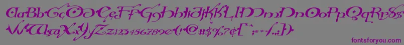 Hollyjinglesolidexpandital Font – Purple Fonts on Gray Background