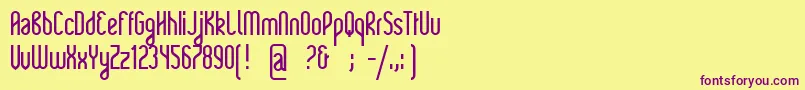 Rajkeys Font – Purple Fonts on Yellow Background