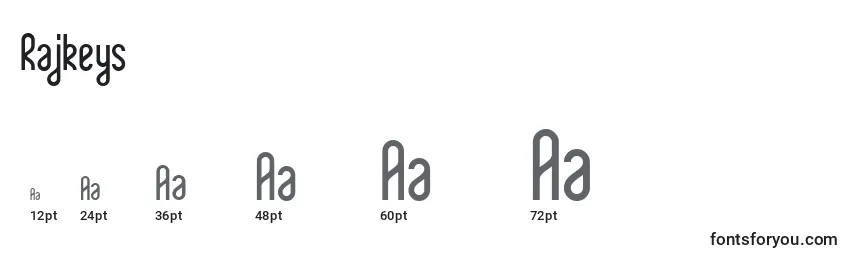 Rajkeys Font Sizes