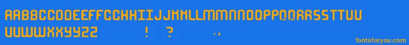 MetroSkies Font – Orange Fonts on Blue Background