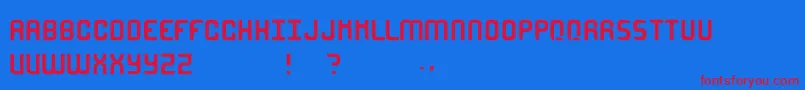 MetroSkies Font – Red Fonts on Blue Background