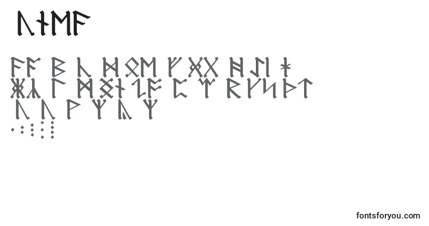 Schriftart RuneA – Alphabet, Zahlen, spezielle Symbole