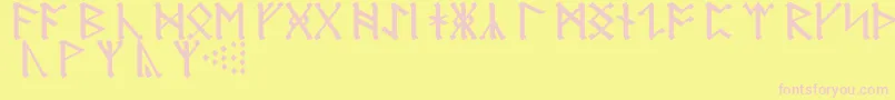 Шрифт RuneA – розовые шрифты на жёлтом фоне