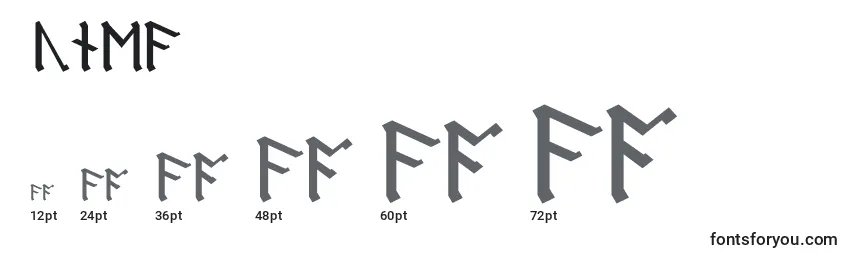 Größen der Schriftart RuneA