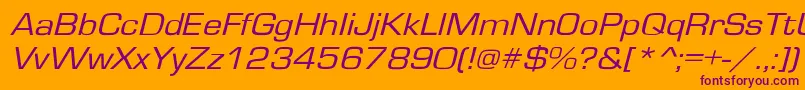 Gardenwayexto2-Schriftart – Violette Schriften auf orangefarbenem Hintergrund