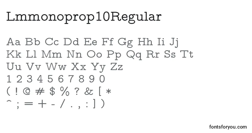 Fuente Lmmonoprop10Regular - alfabeto, números, caracteres especiales