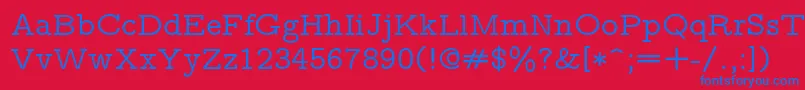 Lmmonoprop10Regular Font – Blue Fonts on Red Background