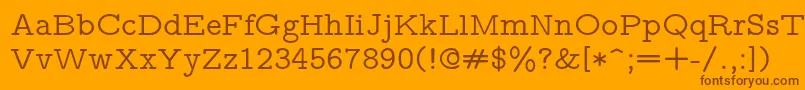 Lmmonoprop10Regular Font – Brown Fonts on Orange Background