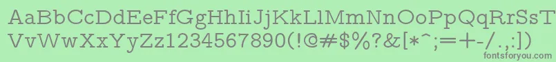 フォントLmmonoprop10Regular – 緑の背景に灰色の文字