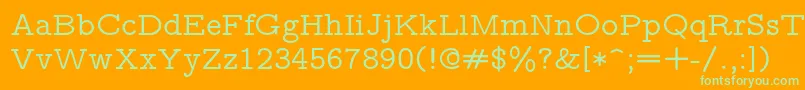 Lmmonoprop10Regular Font – Green Fonts on Orange Background