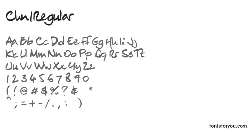 Czcionka Chn1Regular – alfabet, cyfry, specjalne znaki