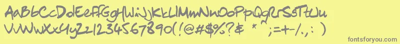 Chn1Regular Font – Gray Fonts on Yellow Background