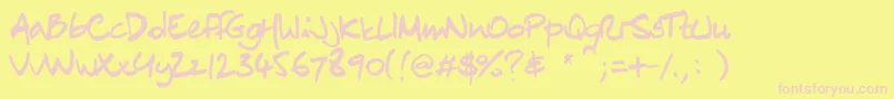 Chn1Regular Font – Pink Fonts on Yellow Background