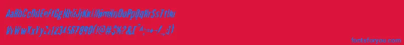 Czcionka Quarrystonecondital – niebieskie czcionki na czerwonym tle