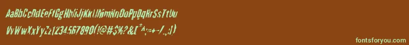 Quarrystonecondital Font – Green Fonts on Brown Background