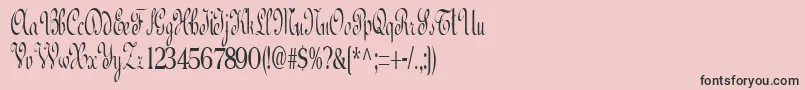 フォントBedRegular – ピンクの背景に黒い文字