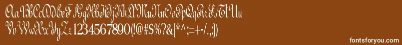 フォントBedRegular – 茶色の背景に白い文字