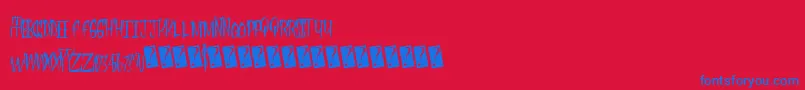 フォントFleshdigster – 赤い背景に青い文字