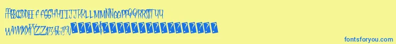 Fleshdigster Font – Blue Fonts on Yellow Background