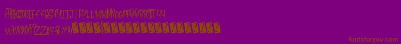 Czcionka Fleshdigster – brązowe czcionki na fioletowym tle