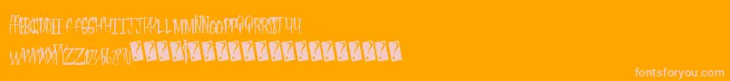 Fleshdigster Font – Pink Fonts on Orange Background