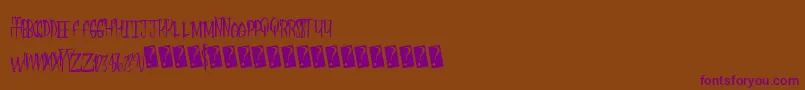 Fleshdigster Font – Purple Fonts on Brown Background
