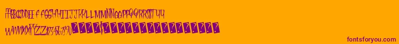 Czcionka Fleshdigster – fioletowe czcionki na pomarańczowym tle