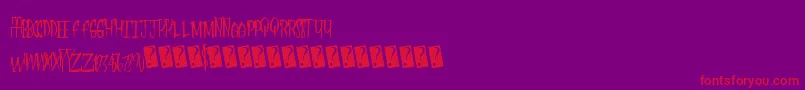 Fleshdigster Font – Red Fonts on Purple Background