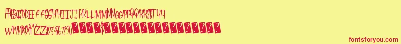 Fleshdigster Font – Red Fonts on Yellow Background