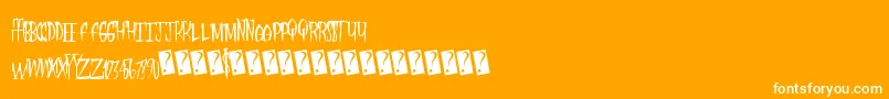 Fleshdigster-fontti – valkoiset fontit oranssilla taustalla