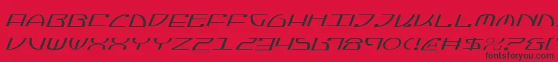 JumptroopsLightItalic-Schriftart – Schwarze Schriften auf rotem Hintergrund