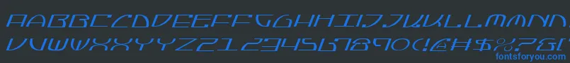 JumptroopsLightItalic Font – Blue Fonts on Black Background