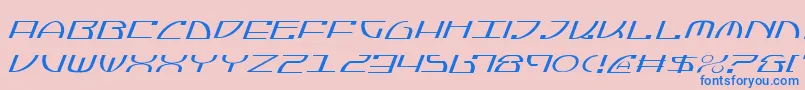 JumptroopsLightItalic Font – Blue Fonts on Pink Background