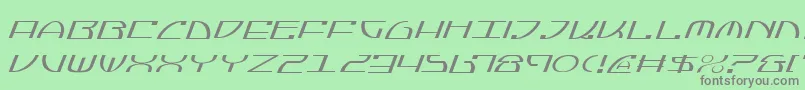 フォントJumptroopsLightItalic – 緑の背景に灰色の文字