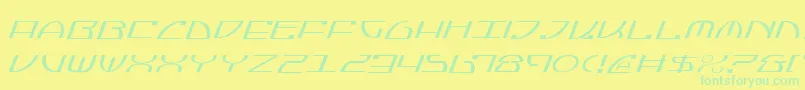 JumptroopsLightItalic-Schriftart – Grüne Schriften auf gelbem Hintergrund