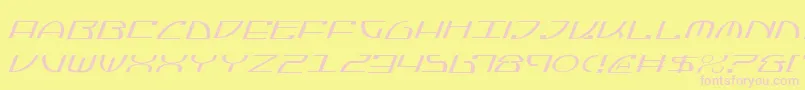 フォントJumptroopsLightItalic – ピンクのフォント、黄色の背景