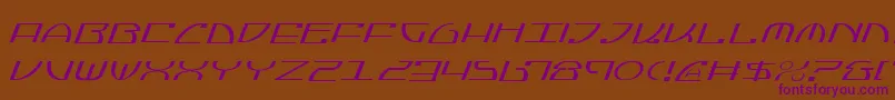 フォントJumptroopsLightItalic – 紫色のフォント、茶色の背景