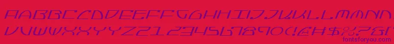 フォントJumptroopsLightItalic – 赤い背景に紫のフォント