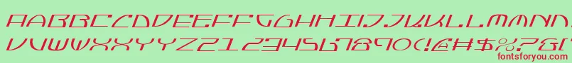 JumptroopsLightItalic Font – Red Fonts on Green Background