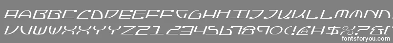 フォントJumptroopsLightItalic – 灰色の背景に白い文字