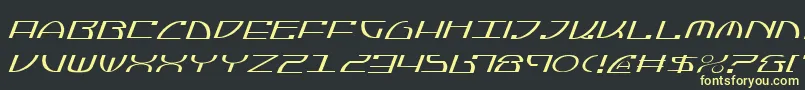 フォントJumptroopsLightItalic – 黒い背景に黄色の文字