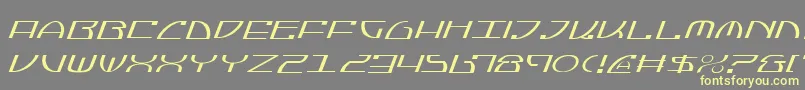 フォントJumptroopsLightItalic – 黄色のフォント、灰色の背景