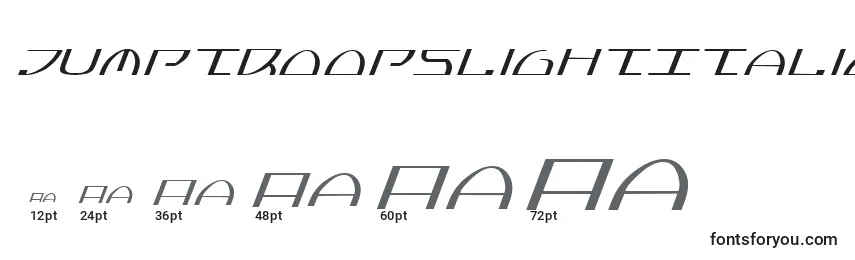 JumptroopsLightItalic Font Sizes