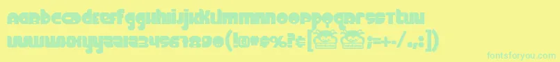 Fineomite Font – Green Fonts on Yellow Background