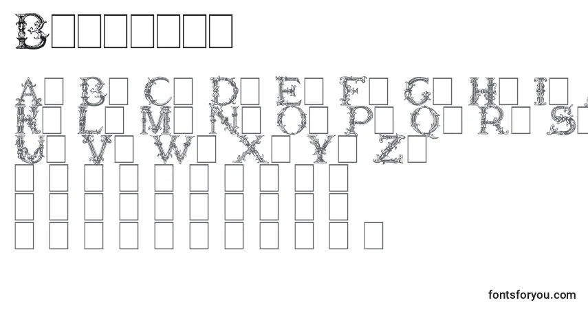 Schriftart Burgoyne – Alphabet, Zahlen, spezielle Symbole