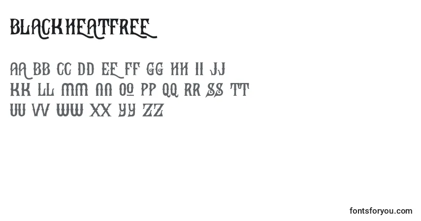 Schriftart BlackHeatFree (26079) – Alphabet, Zahlen, spezielle Symbole