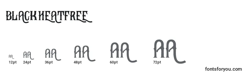 Größen der Schriftart BlackHeatFree (26079)
