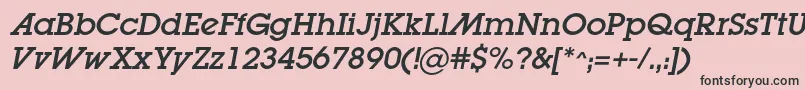 LugaadcItalic Font – Black Fonts on Pink Background